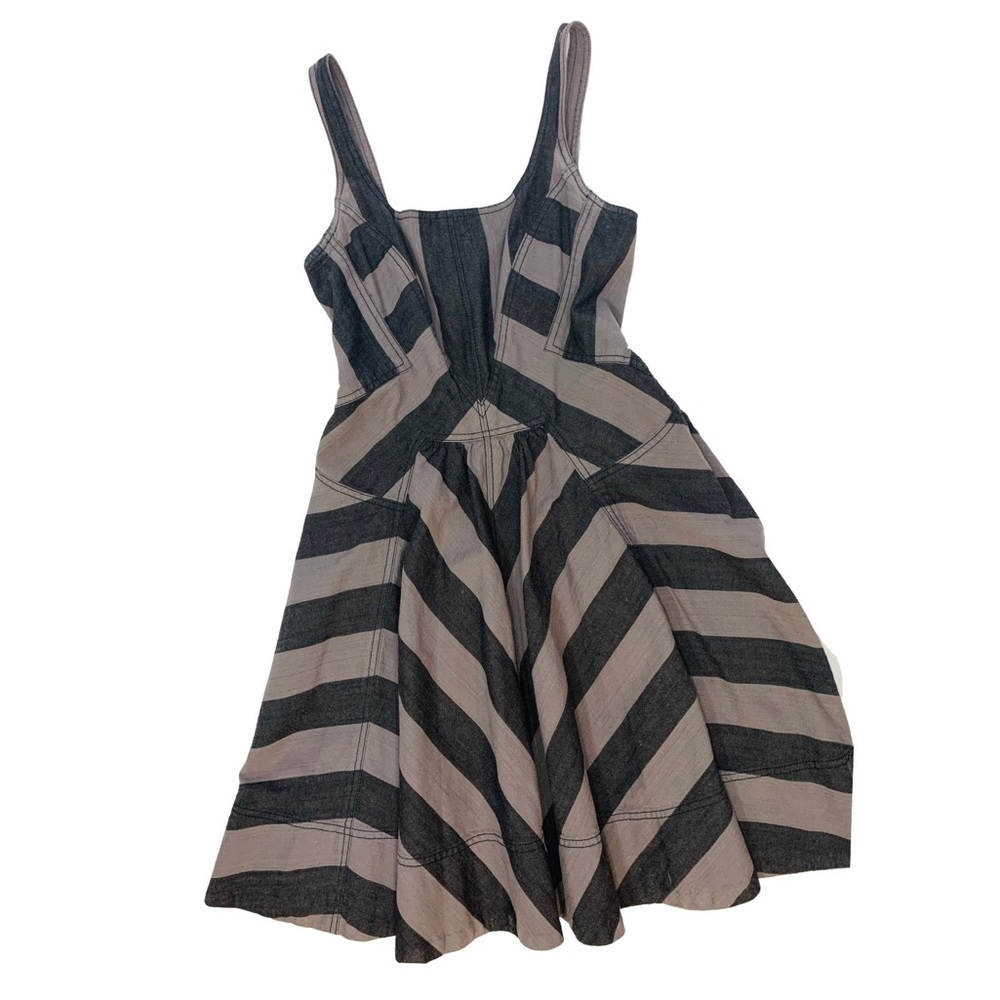 Denim strip dress